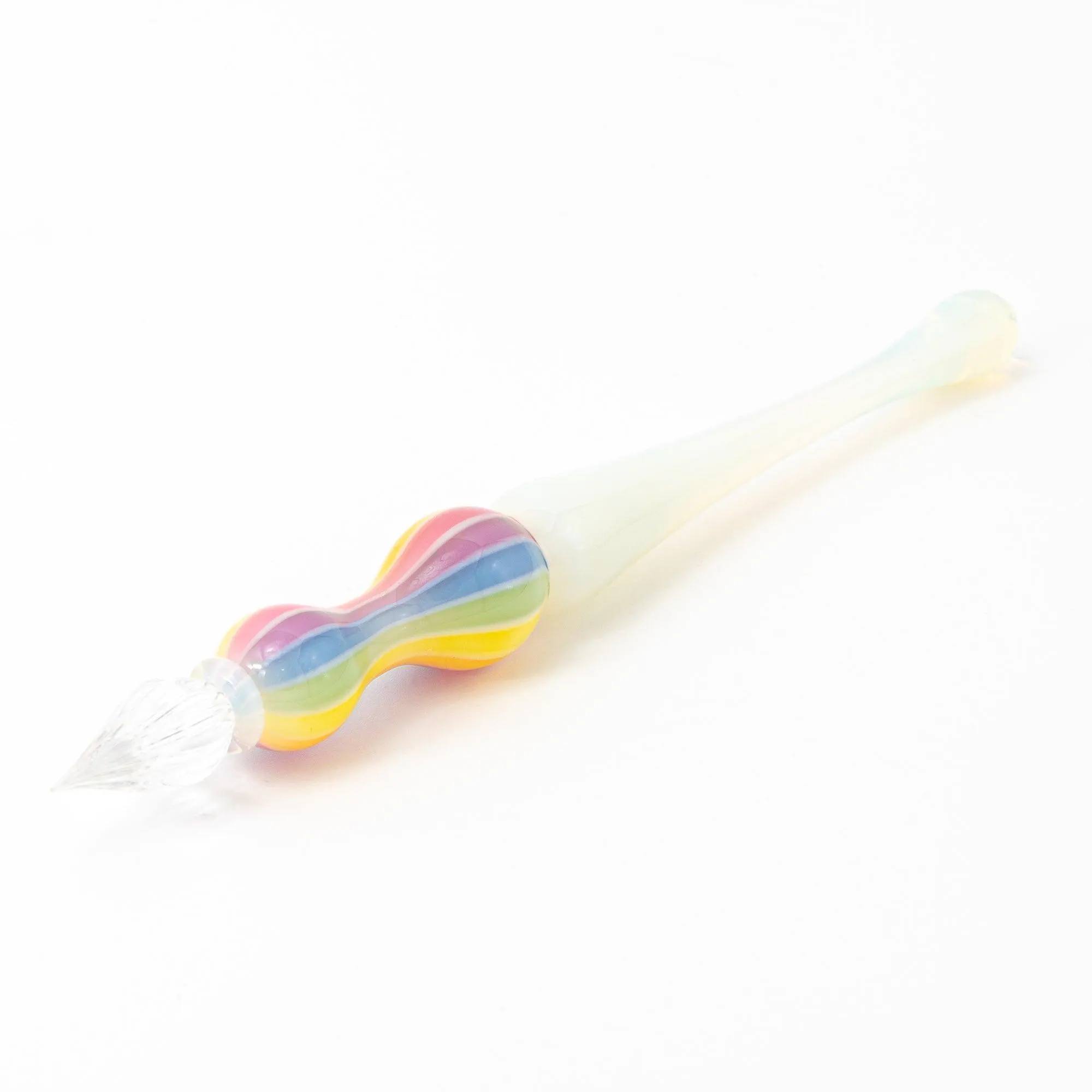 Dreamy Rainbow Balloon Glass Dip Pen | White