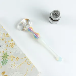 Dreamy Rainbow Balloon Glass Dip Pen | White