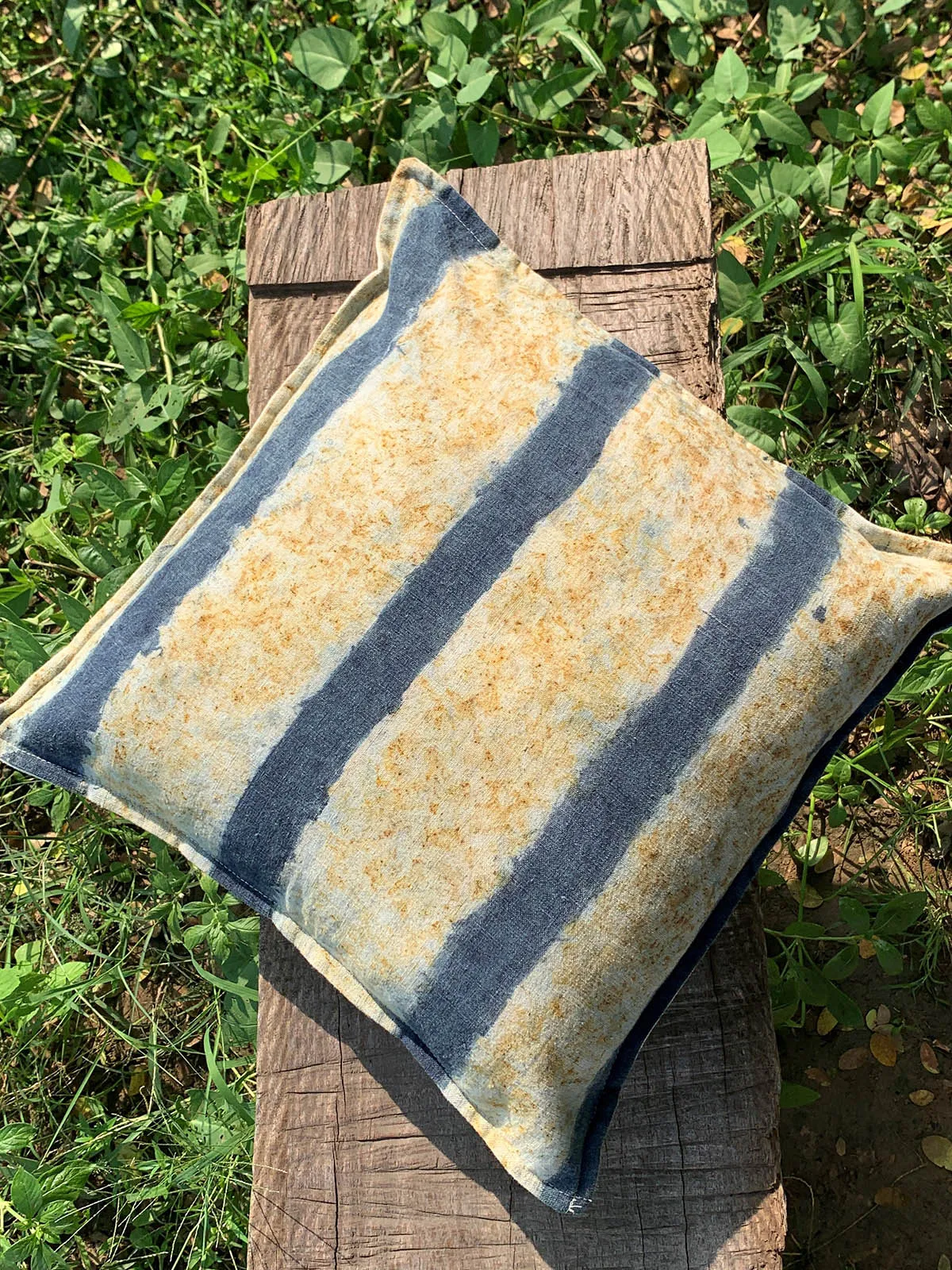 Ecoprinted Handwoven Cushion Cover Neil Off White