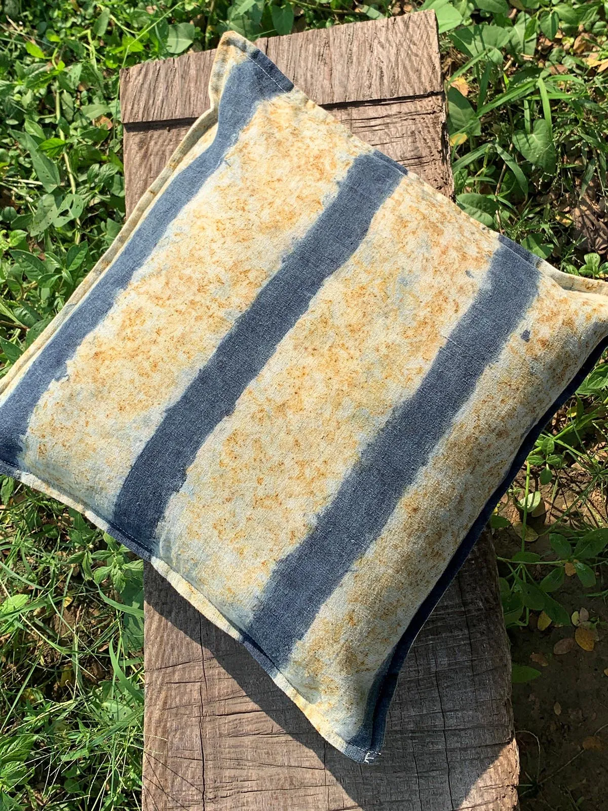Ecoprinted Handwoven Cushion Cover Neil Off White