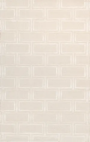 Edgy Collection Hand-Tufted Bamboo Silk & Wool Area Rug,  5' 0" X  8' 0", Ivory