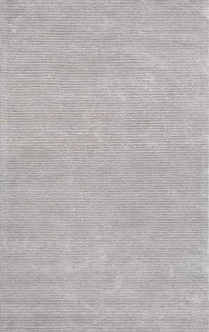 Edgy Collection Hand-Tufted Silk & Wool Silver Area Rug- 5' 0" X  8' 0"