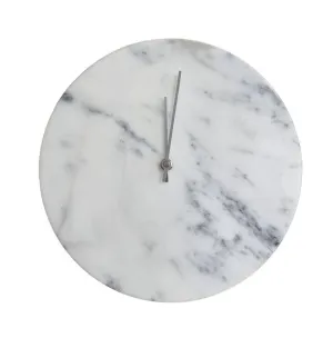Ex Display - Marcella Marble Wall Clock - White