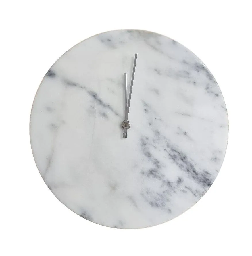 Ex Display - Marcella Marble Wall Clock - White
