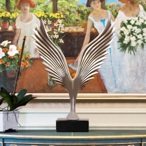 FINEST Elegant Indoor Abstract Winged Metal Sculpture FS-094