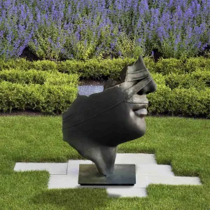 FINEST Garden Sculptures Large Outdoor Abstract Casting Broken Face Bronze Statue FB-030