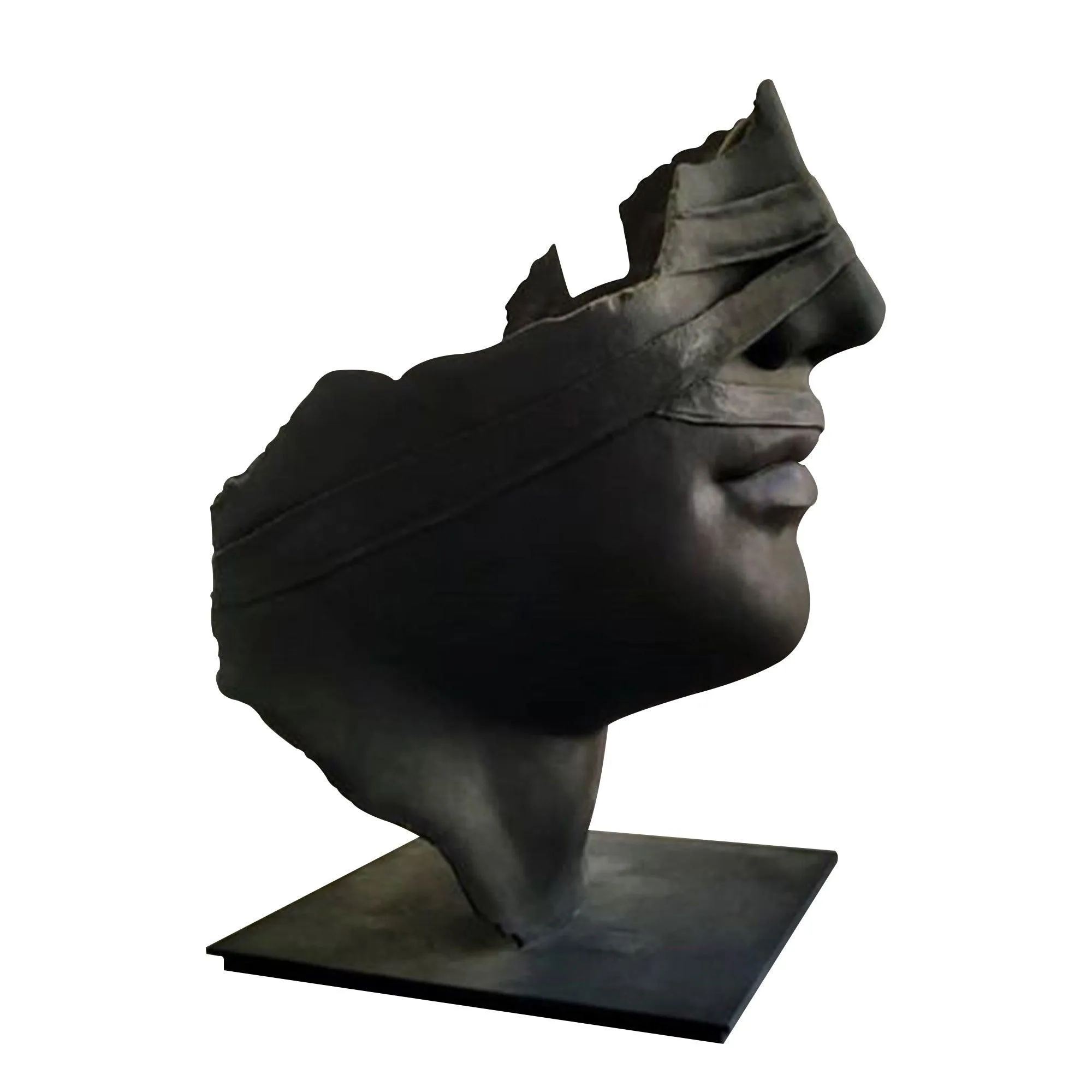 FINEST Garden Sculptures Large Outdoor Abstract Casting Broken Face Bronze Statue FB-030