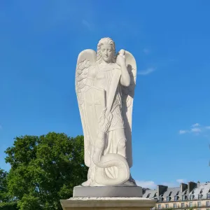 FINEST Marble Statue for Sale Saint Michael White Marble Statue FM-002