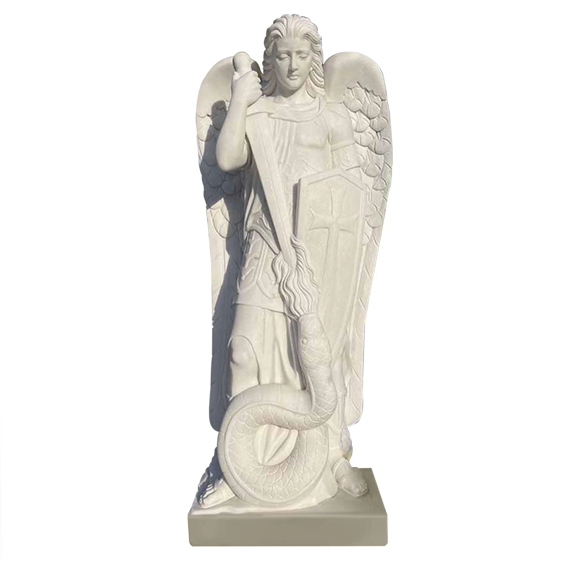 FINEST Marble Statue for Sale Saint Michael White Marble Statue FM-002