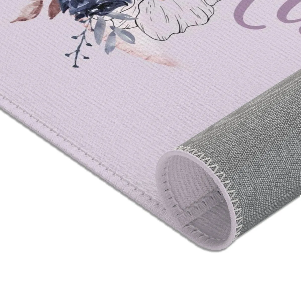 Floral Moon Personalized Nursery Rug