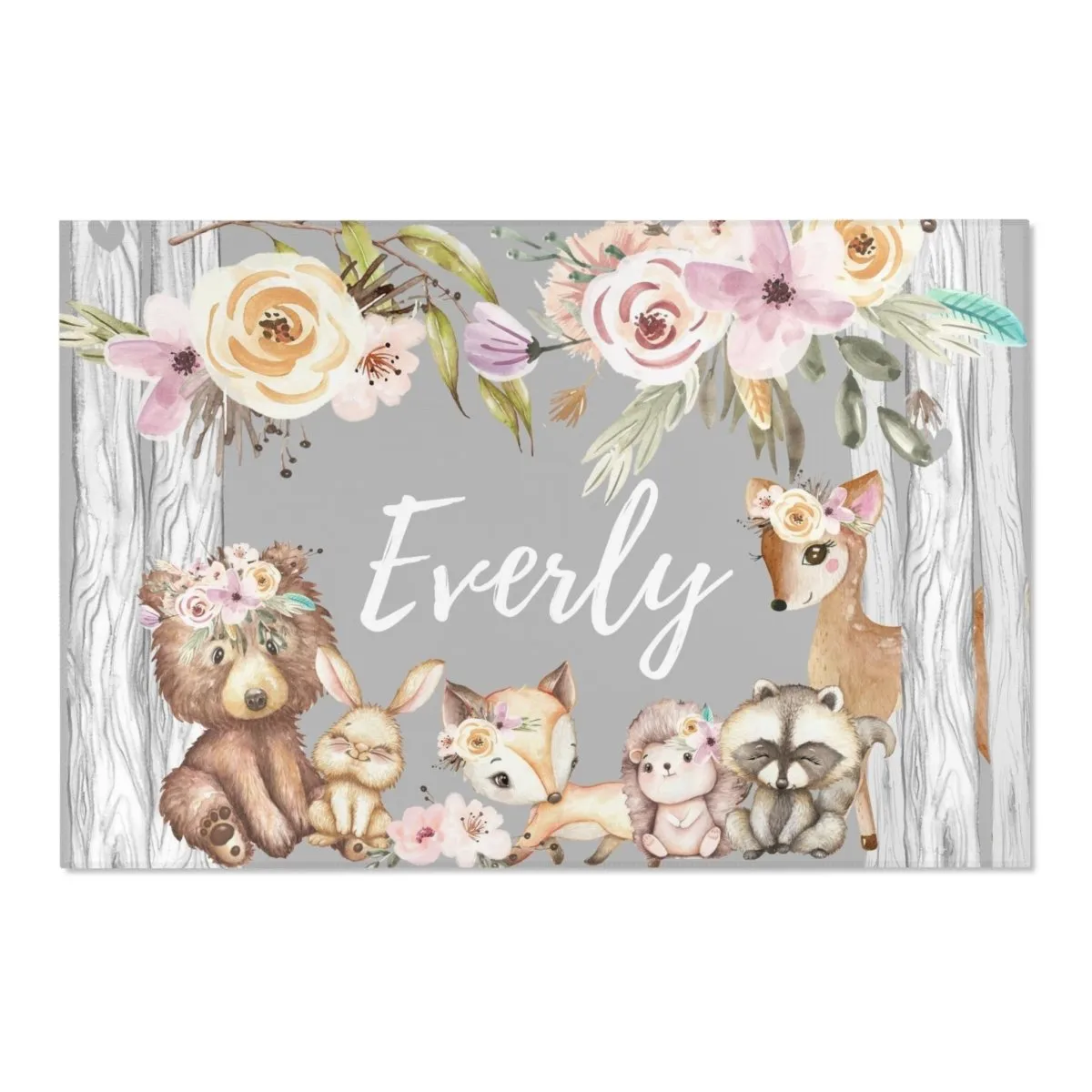 Floral Woodlands Nursery Rug