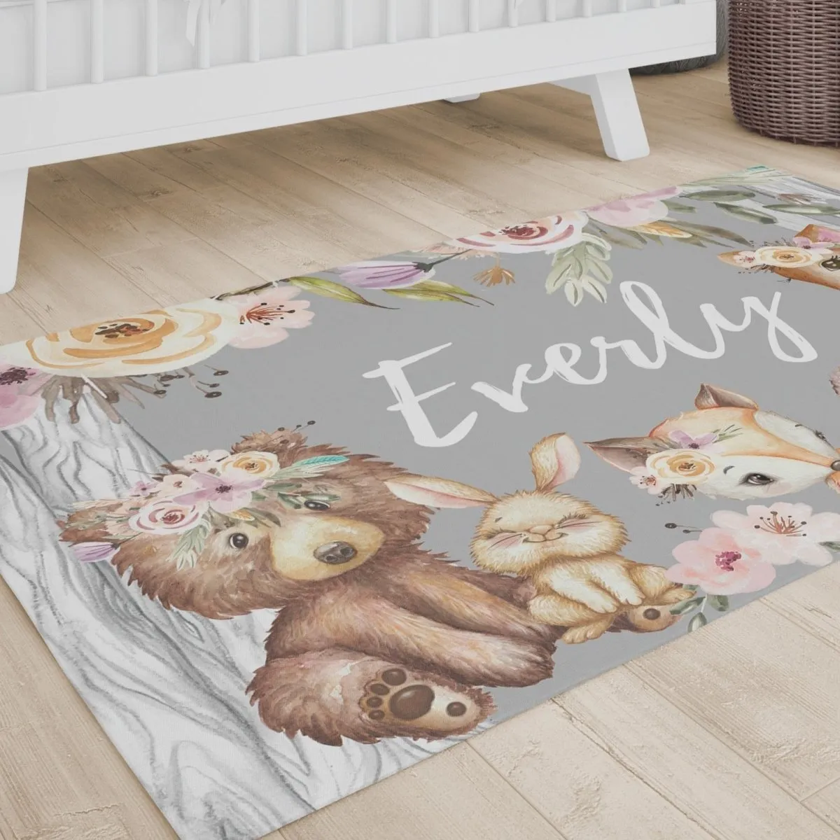 Floral Woodlands Nursery Rug