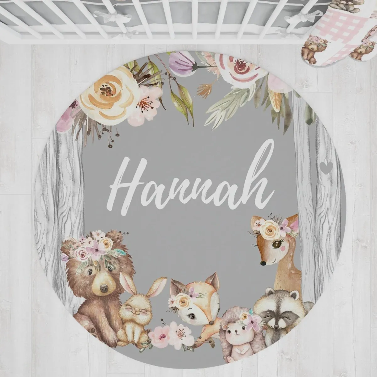 Floral Woodlands Nursery Rug