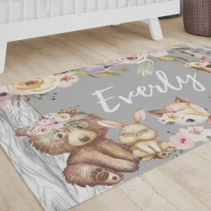Floral Woodlands Nursery Rug