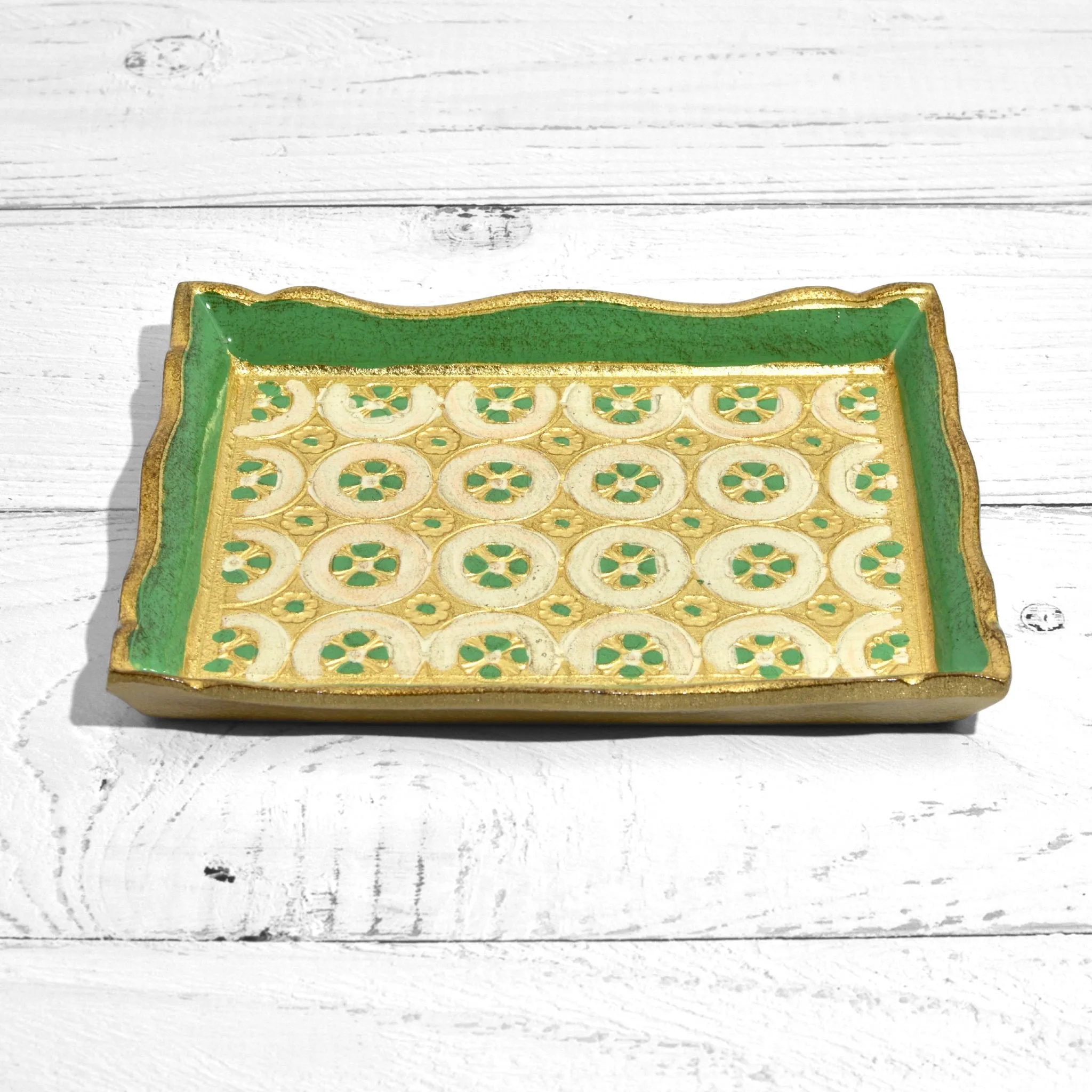 Florentine Carved Wood Rectangle Tessellated Mini Tray