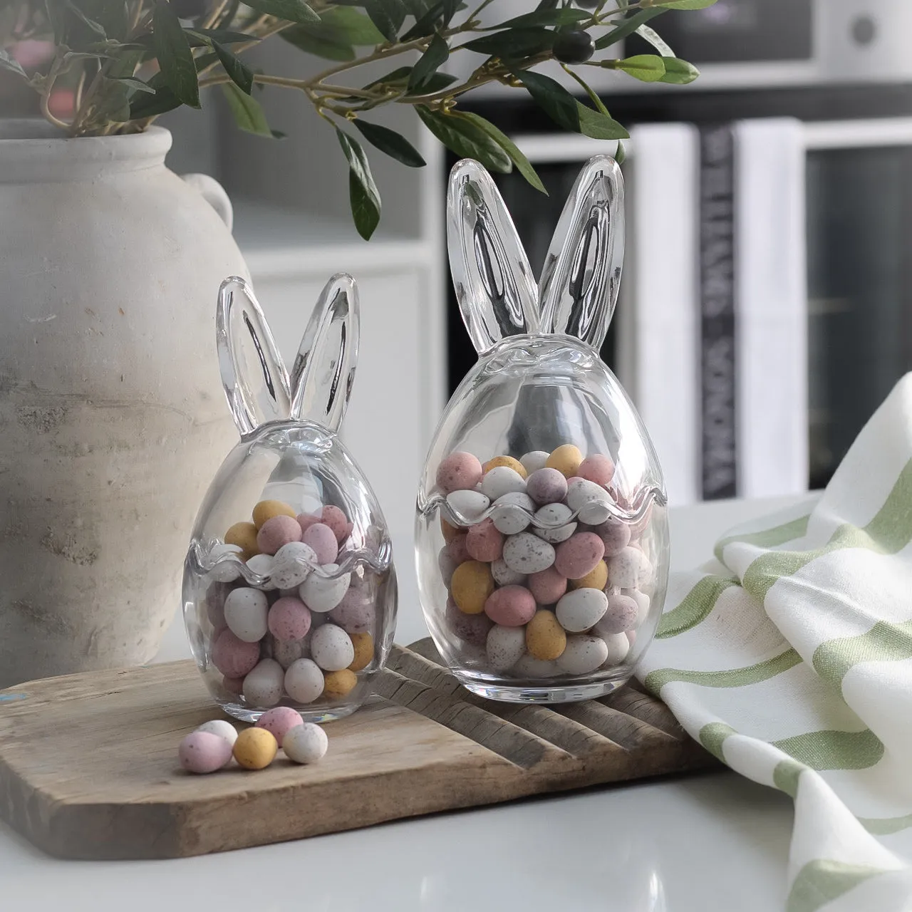 Glass Bunny Ears Jar
