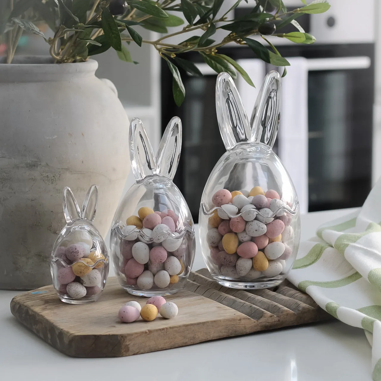 Glass Bunny Ears Jar