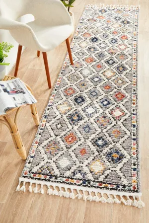 Grey Plush Moroccan Rug Runner Rug