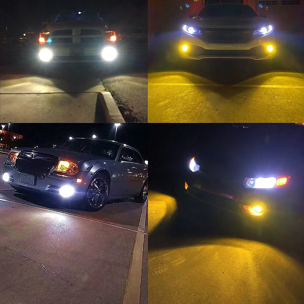 H8 H9 H11 LED Switchback White/Yellow Forward Lightings, Fog Lights Bulbs