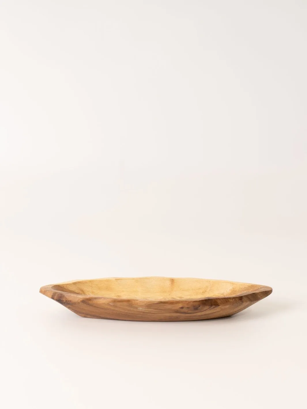 Hand-Carved Wood Leaf Shaped Dish