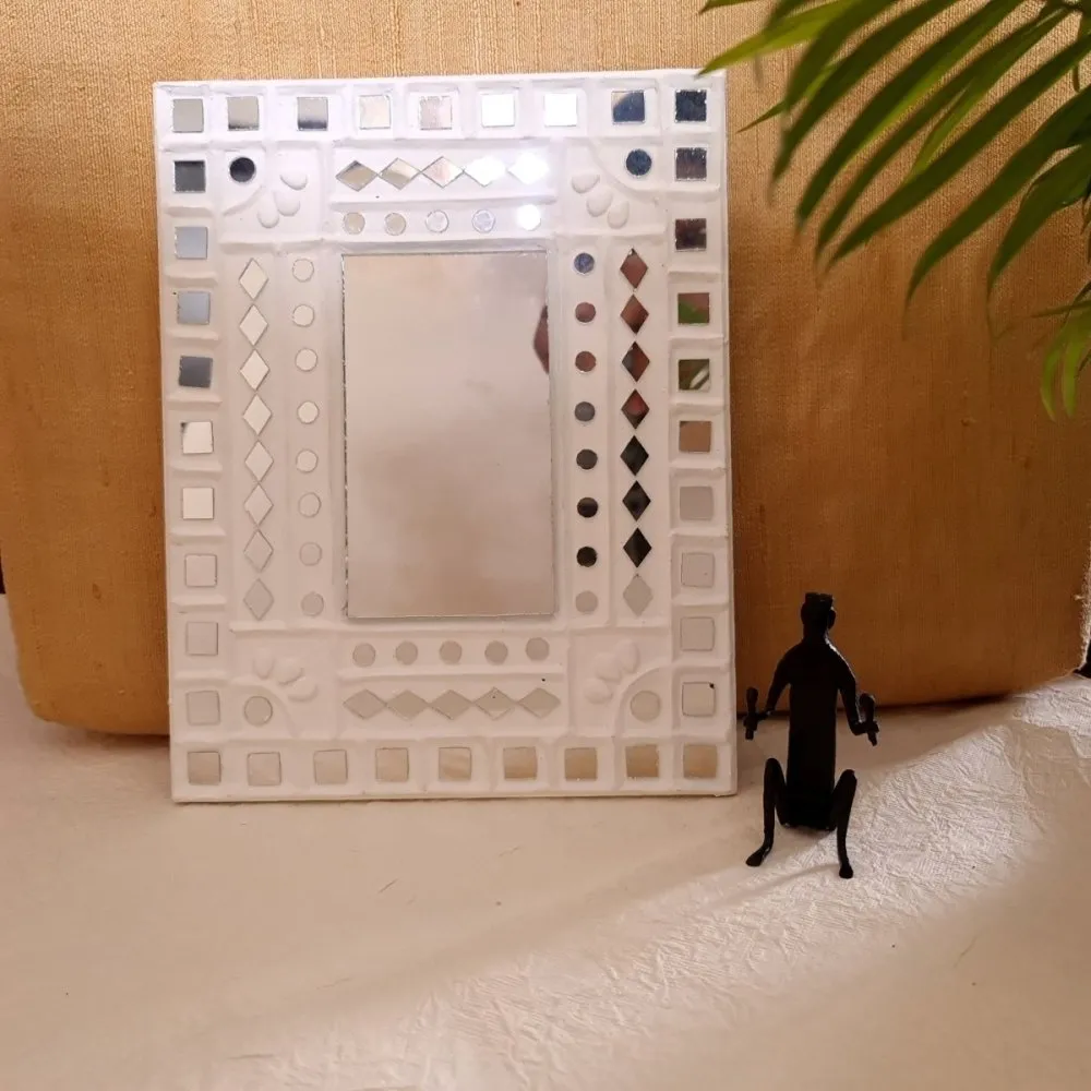 Handmade White Mirror on Mirrors Wall Decor