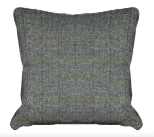 Harris Tweed Huntsman Check Cushion - Slate Grey