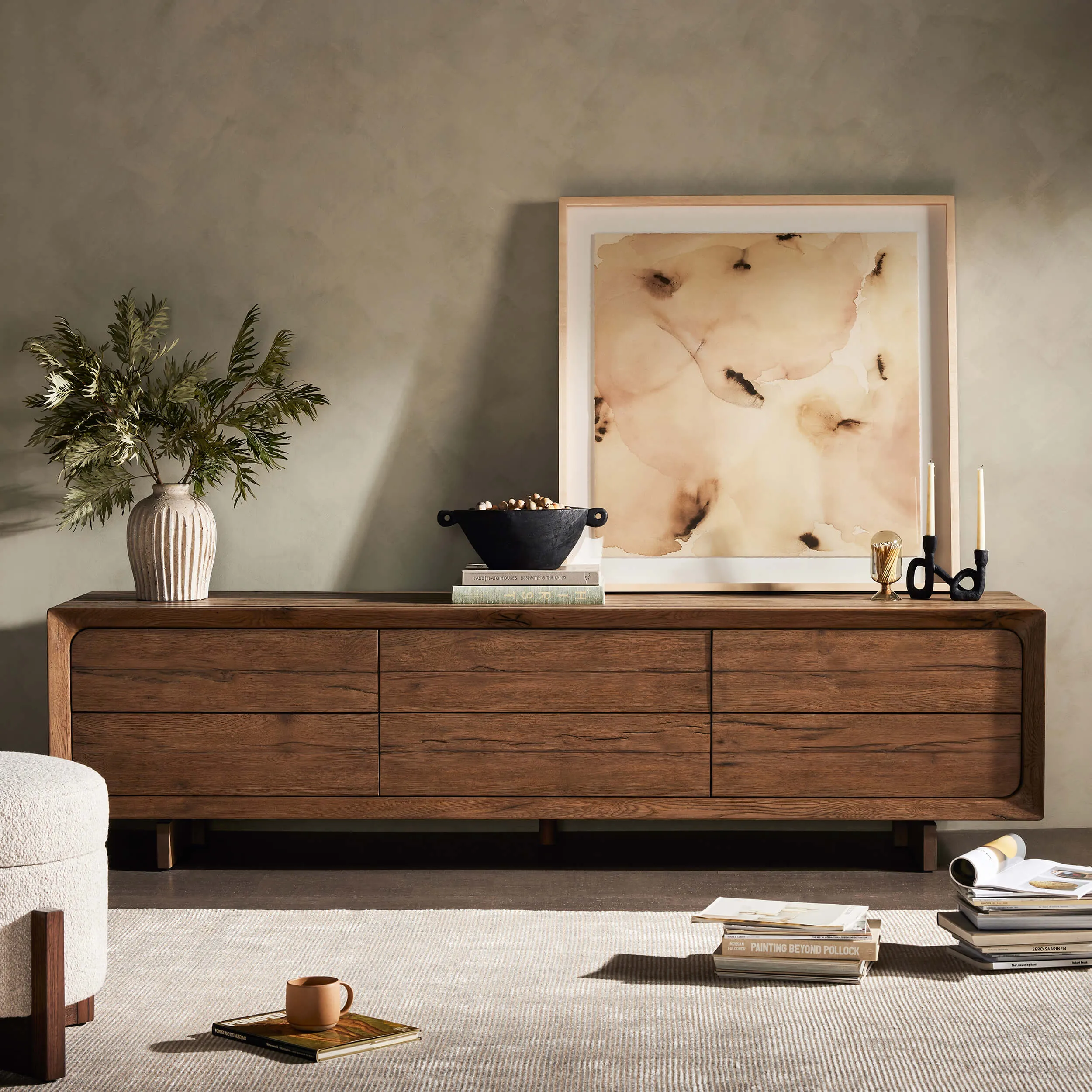 Henry Media Console, Rustic Grey