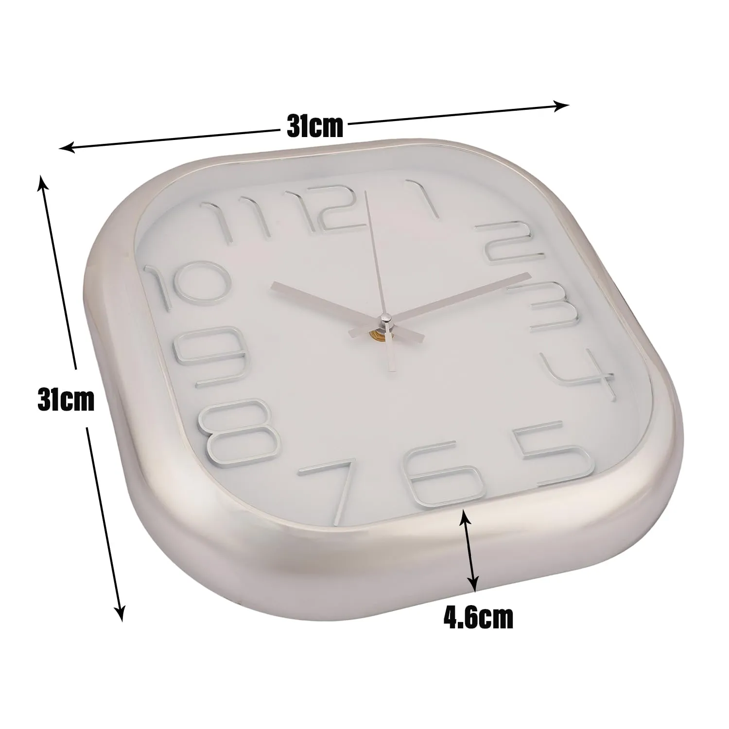 Homestic Wall Clock | Fancy Watch Wall Clocks | Office Wall Clock | Clock for Living Room | Clock for Bedroom | Clock for Hall | Machinery-Quartz | 12 Inch | 2016B-Silver