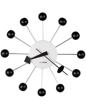 Howard Miller Ball Wall Clock - Black - Decorative - Retro