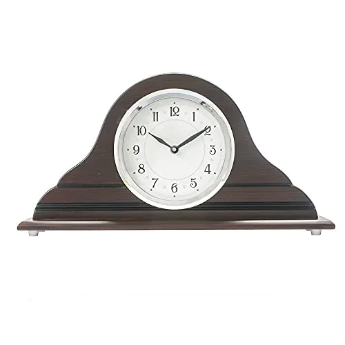 INDIANA CRAFT Horizontal Wooden Case English Numbers Analog Table Clock for Office Desk Home Decorations Gifts (Size: 40 x 6 x 20.5 CM | Weight: 940 Gram | Colour: Rosewood)