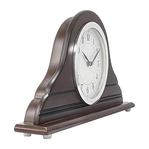 INDIANA CRAFT Horizontal Wooden Case English Numbers Analog Table Clock for Office Desk Home Decorations Gifts (Size: 40 x 6 x 20.5 CM | Weight: 940 Gram | Colour: Rosewood)