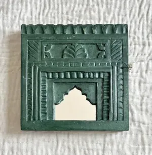 Infinite Art Decorative Wall Hanging Frames with Arched Designs, Set of 3, Green, Brown, Teal | Small 8 X 8 Inches Decorative Mirror (Green)
