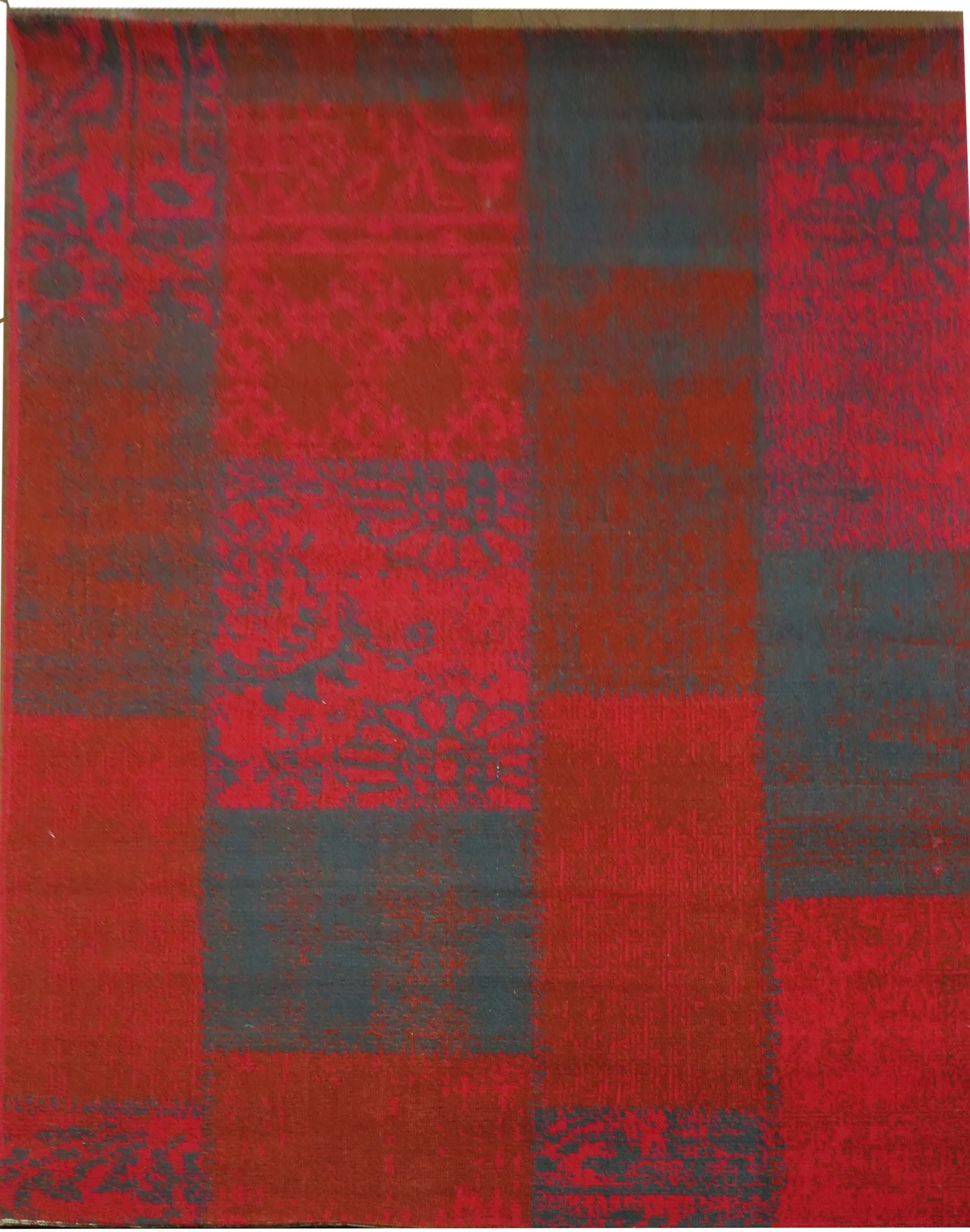 Isfahan Distressed/Vintage Patchwork Rug, Polypropylene, Red, 120 x 170 cm
