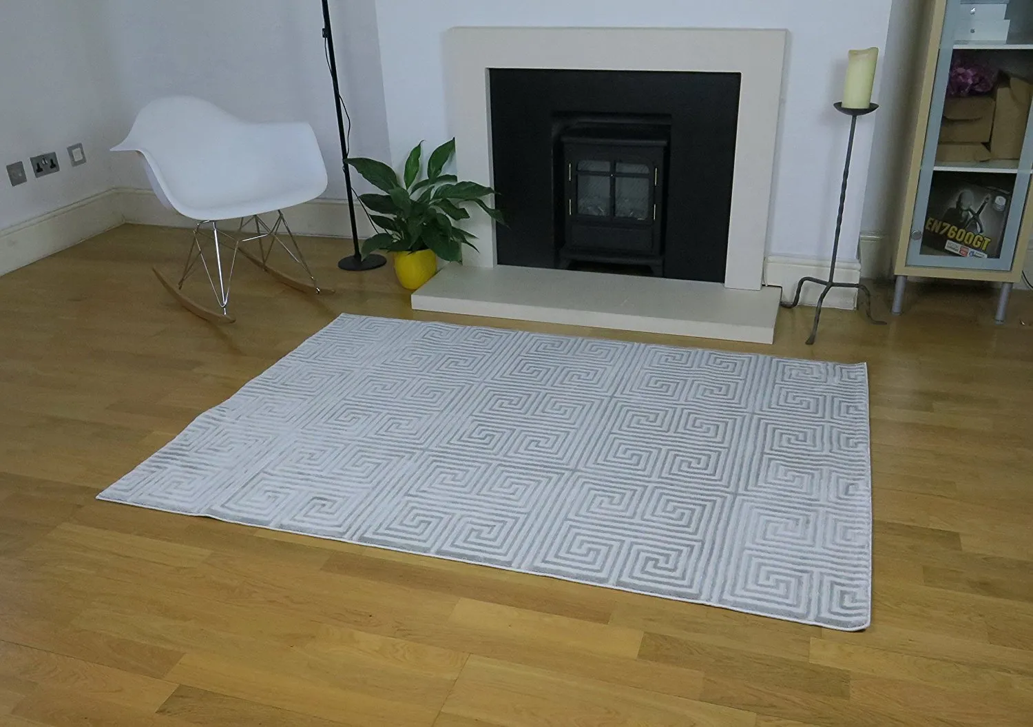 Jigsaw Soft Touch Patterned Rug,Cream