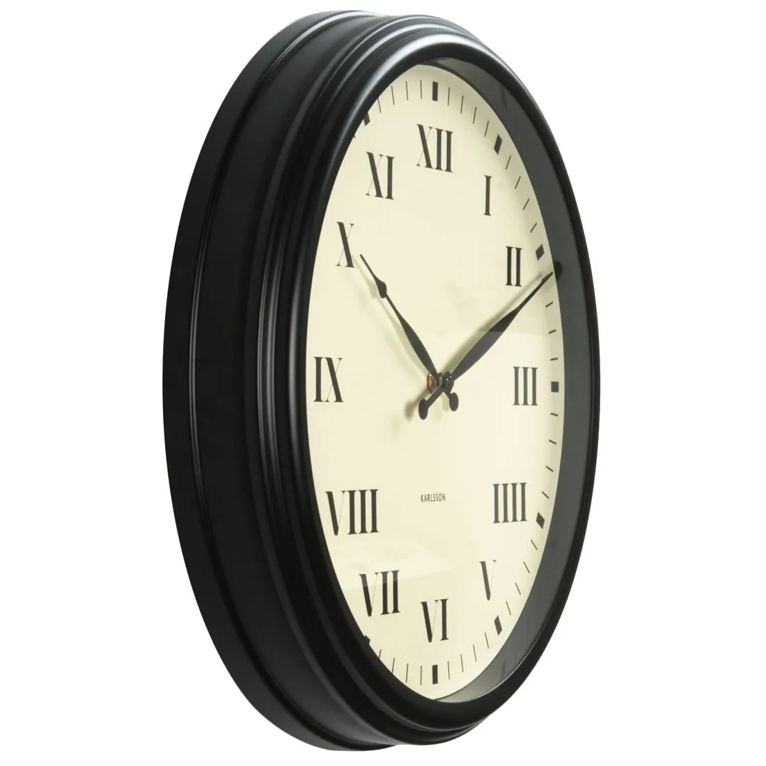 Karlsson Old Times Black Roman Numerals 42cm Wall Clock