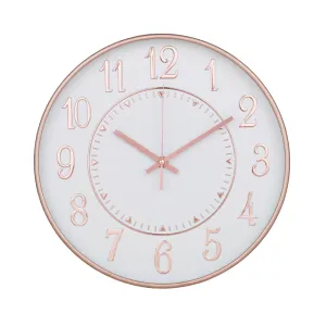 Kuber Industries Wall Clock | Fancy Watch Wall Clocks | Office Wall Clock | Clock for Living Room | Clock for Bedroom | Clock for Hall | Machinery-Quartz | 12 Inch | N-Rose Gold