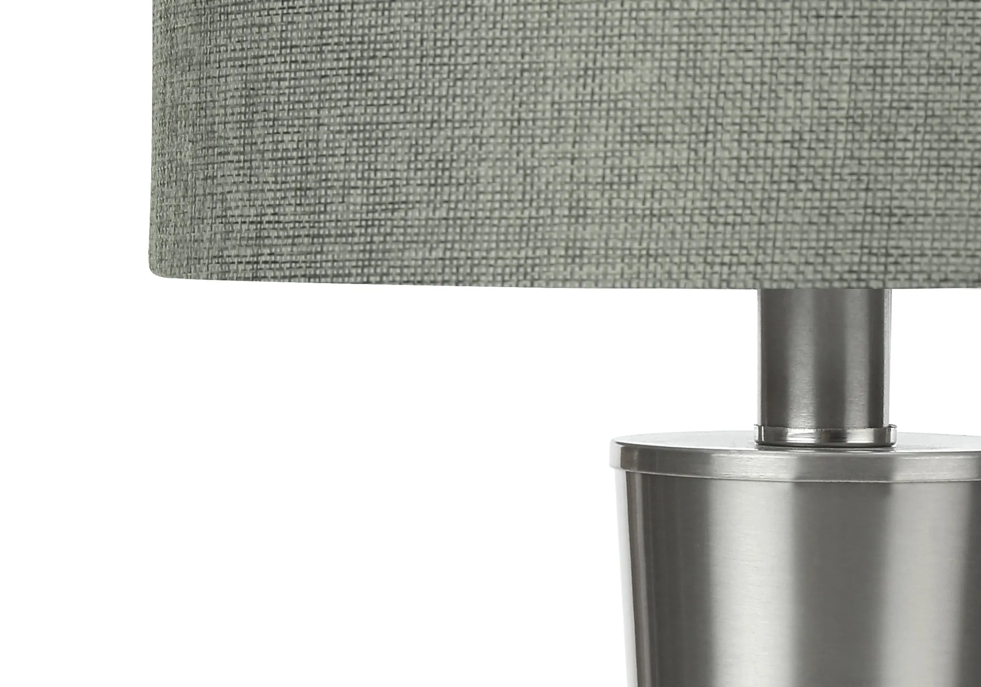 LightSet 2.0: 24"H USB Table Lamp - Sleek Nickel Metal & Grey Shade - Contemporary Illumination