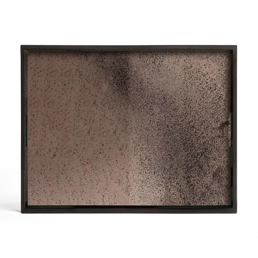 <font color="#ff0000">FLOOR MODEL</font><br>Heavy Aged Bronze Mirror Tray - Large