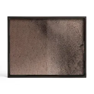 <font color="#ff0000">FLOOR MODEL</font><br>Heavy Aged Bronze Mirror Tray - Large