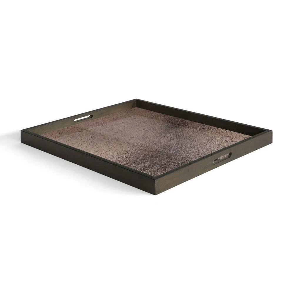 <font color="#ff0000">FLOOR MODEL</font><br>Heavy Aged Bronze Mirror Tray - Large