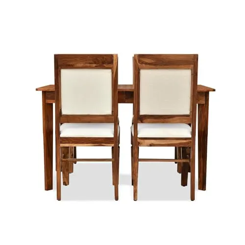 MAHIMART & HANDICRAFTS Solid Sheesham Wood 4 Seater Dining Table with 4 Chair | Wooden 4 Seater Dining Table Set with Drawer Storage Honey Finish