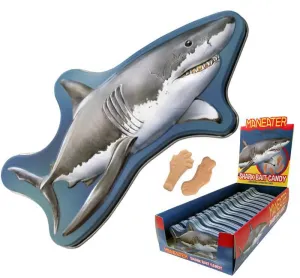 Man-Eater Shark Candy Tin, Feature Bone Parts- Fun Tasty Treat, Great Shark Fans Gift