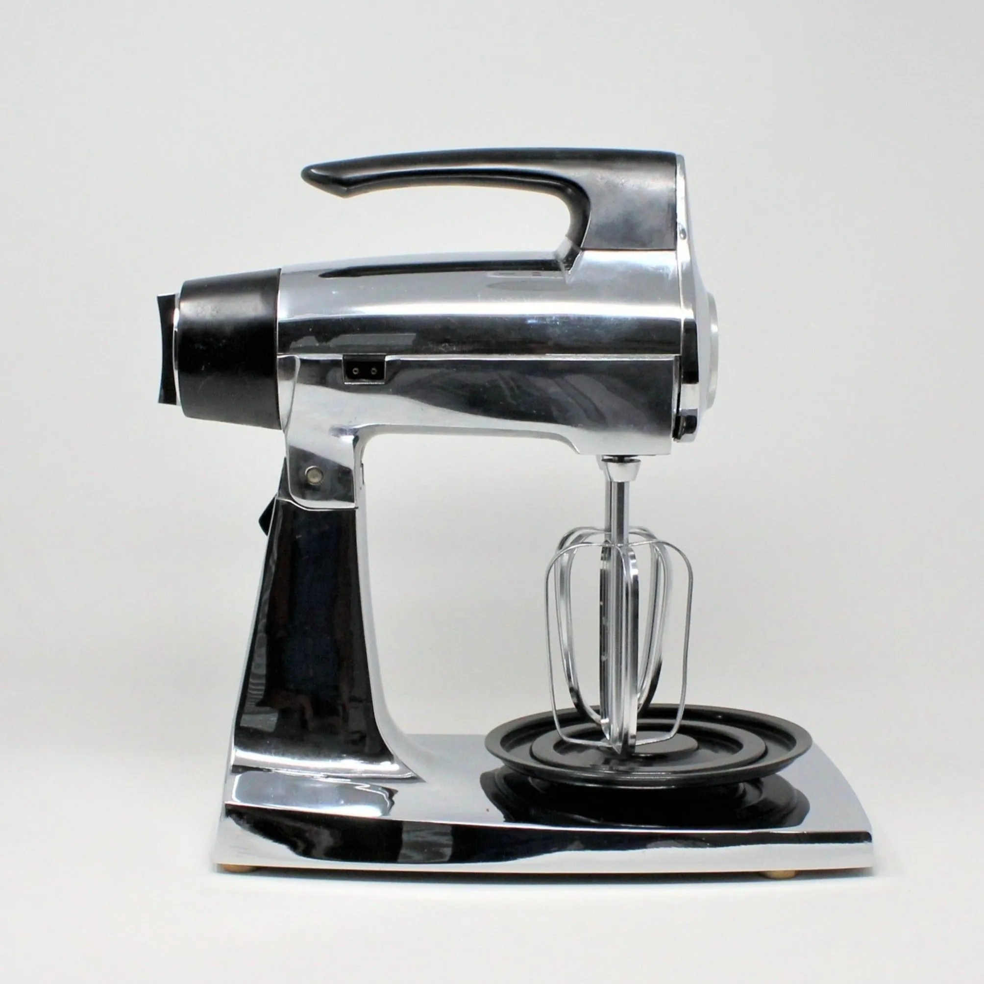 Mixer, Sunbeam, Chrome MixMaster Stand Mixer with Two Bowls, Recipe Booklet, Vintage, SOLD