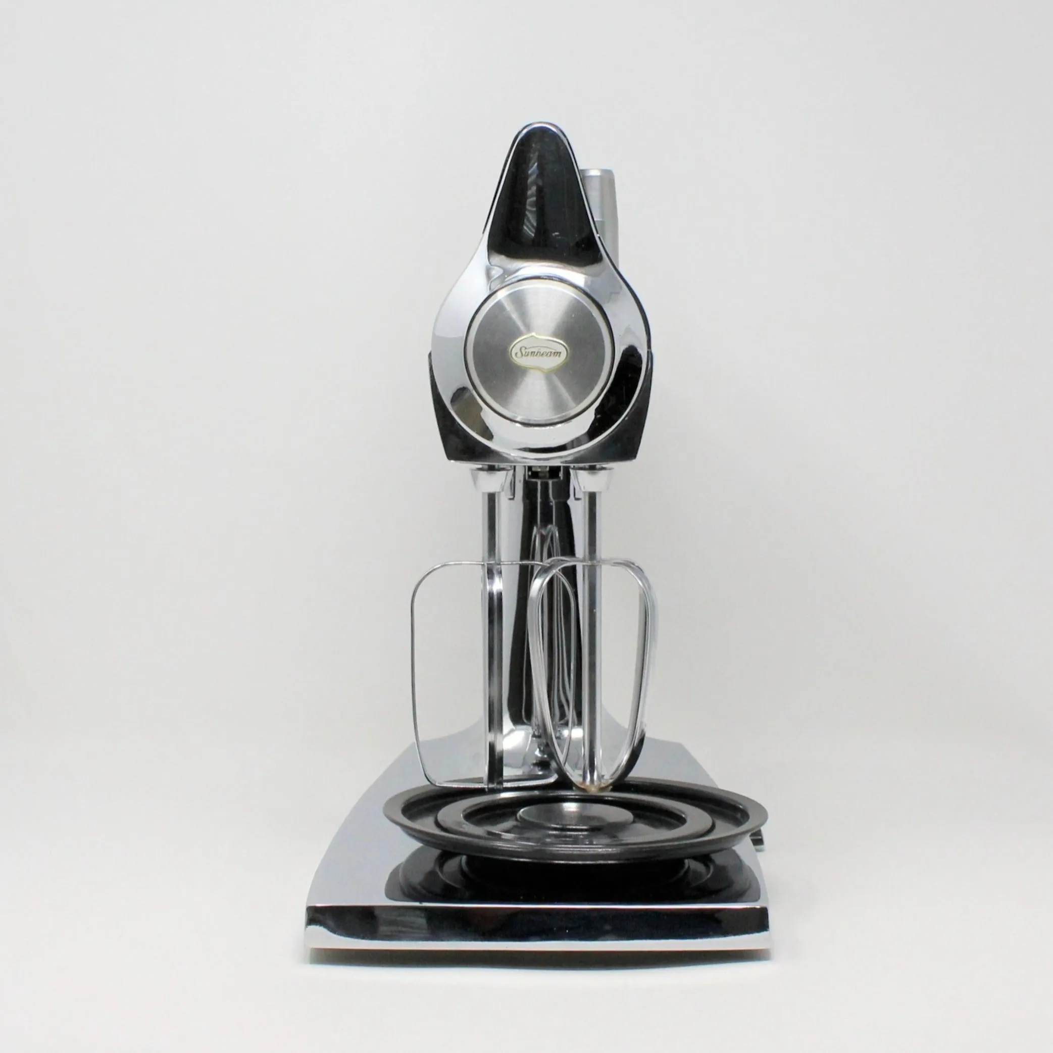 Mixer, Sunbeam, Chrome MixMaster Stand Mixer with Two Bowls, Recipe Booklet, Vintage, SOLD