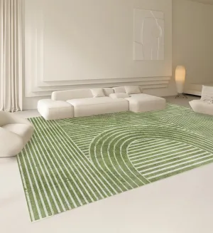 Modern Living Room Rugs, Green Thick Soft Modern Rugs for Living Room, Dining Room Modern Rugs, Contemporary Rugs for Bedroom