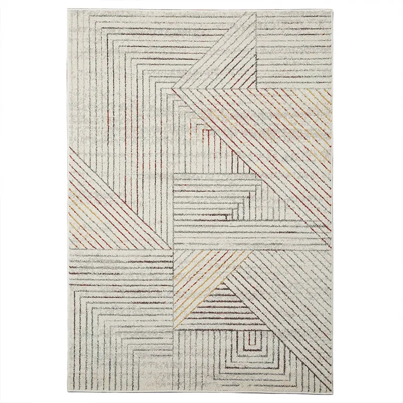Modern White Linear Rug