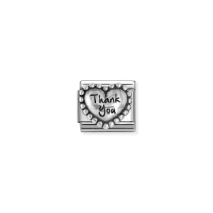 Nomination Composable Link Thank you in Heart, Silver