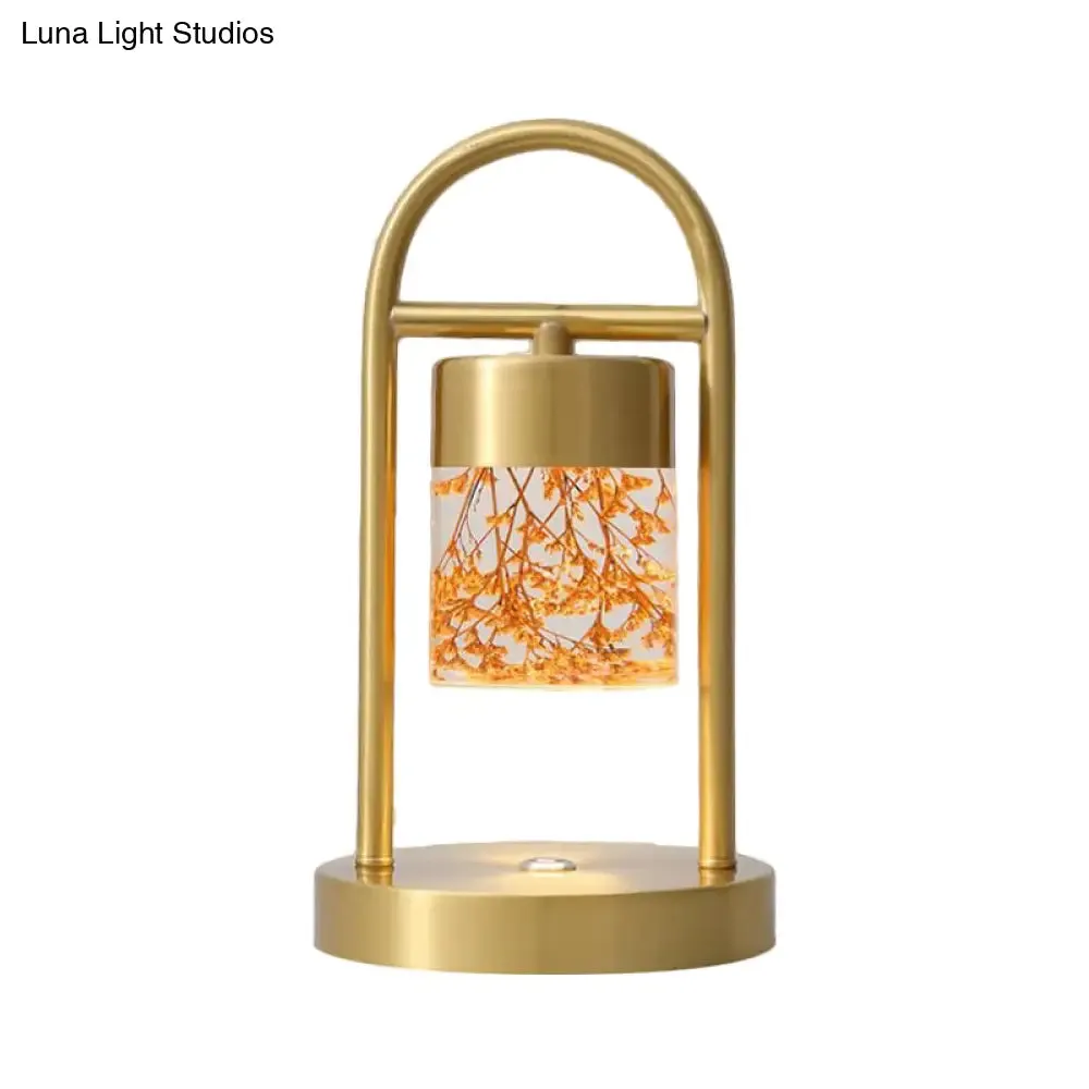 Nusakan - Simplicity Clear Glass LED Desk Light with U-Shaped Metal Frame - Gold