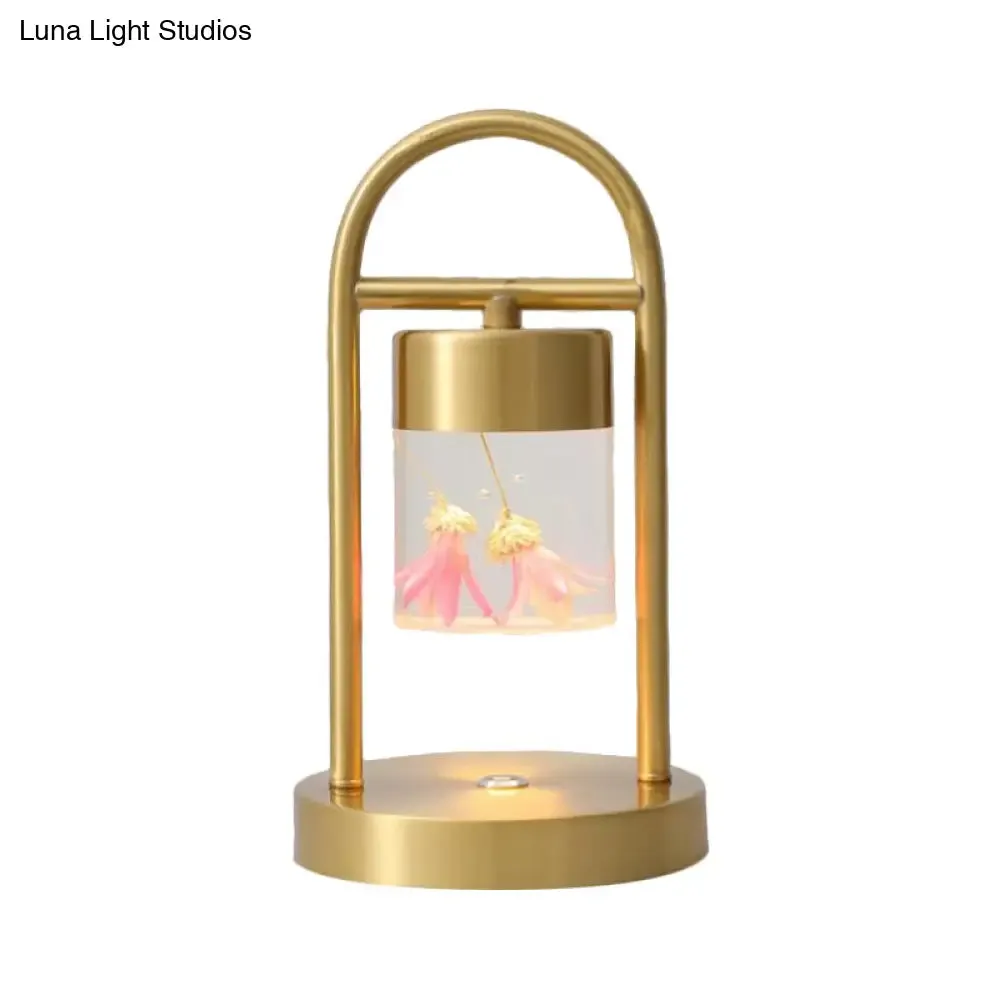 Nusakan - Simplicity Clear Glass LED Desk Light with U-Shaped Metal Frame - Gold