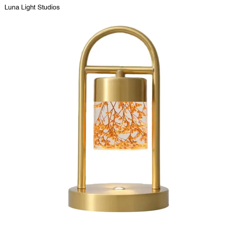 Nusakan - Simplicity Clear Glass LED Desk Light with U-Shaped Metal Frame - Gold